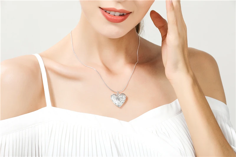 DOTEFFIL 925 Sterling Silver Photo Frame Pendant Necklace 18/20/22/24 Inch Snake Chain For Woman Charm Wedding Fashion Jewelry DOTEFFIL 925 Sterling Silver Photo Frame Pendant Necklace 18/20/22/24 Inch Snake Chain For Woman Charm Wedding Fashion Jewelry