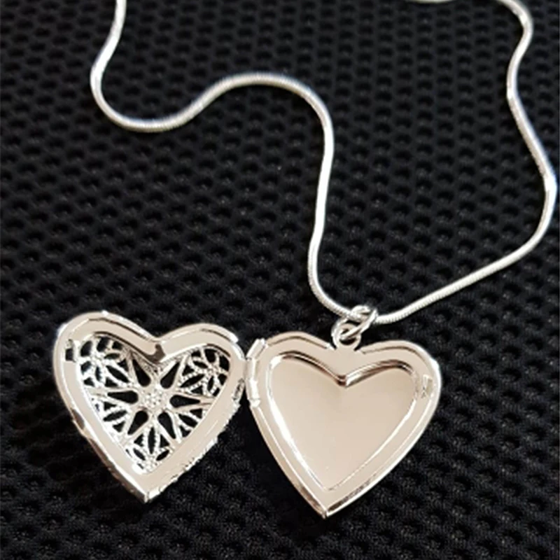 DOTEFFIL 925 Sterling Silver Photo Frame Pendant Necklace 18/20/22/24 Inch Snake Chain For Woman Charm Wedding Fashion Jewelry DOTEFFIL 925 Sterling Silver Photo Frame Pendant Necklace 18/20/22/24 Inch Snake Chain For Woman Charm Wedding Fashion Jewelry