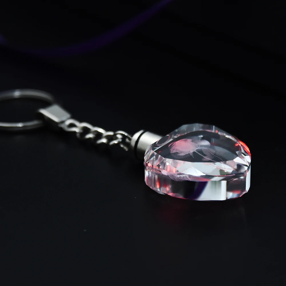Fashion Colorful Fairy Rose Flower Pattern Love Shape Crystal Rhinestone LED Light keychain Lover Key Chain Keyring Jewelry Fashion Colorful Fairy Rose Flower Pattern Love Shape Crystal Rhinestone LED Light keychain Lover Key Chain Keyring Jewelry