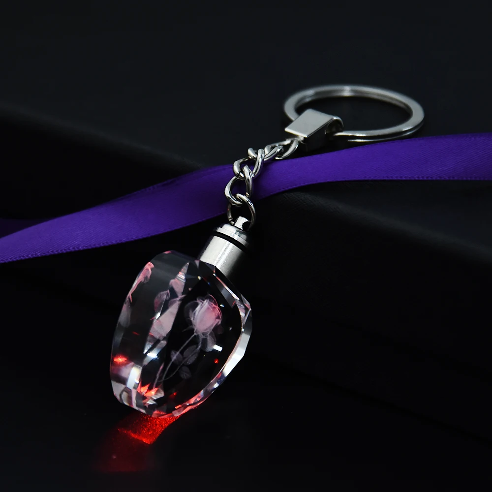 Fashion Colorful Fairy Rose Flower Pattern Love Shape Crystal Rhinestone LED Light keychain Lover Key Chain Keyring Jewelry Fashion Colorful Fairy Rose Flower Pattern Love Shape Crystal Rhinestone LED Light keychain Lover Key Chain Keyring Jewelry